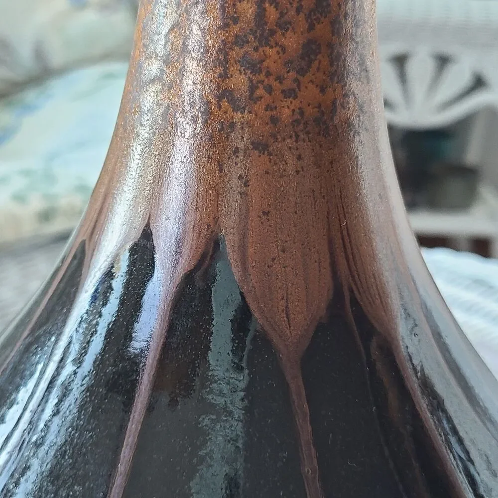 Vintage Hand Thrown Drip Glazed Ceramic Clay Pottery 